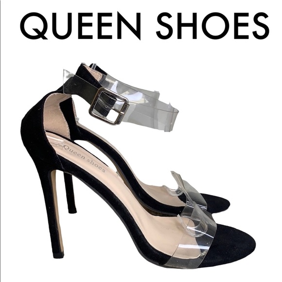 Queen Shoes Shoes - QUEEN SHOES BLACK CLEAR HEELS SIZE 12